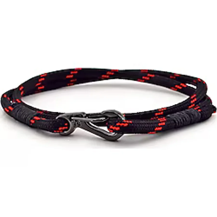 KIRMIZI SİYAH PARACORD METAL KANCALI SARMA ERKEK BİLEKLİK BT544