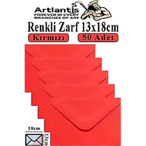 Kırmızı Zarf 13X18 Cm 50 Adet Kırmızı Mektup Zarfı Davetiye Zarfı Kartpostal Çekiliş Hediye Zarfı