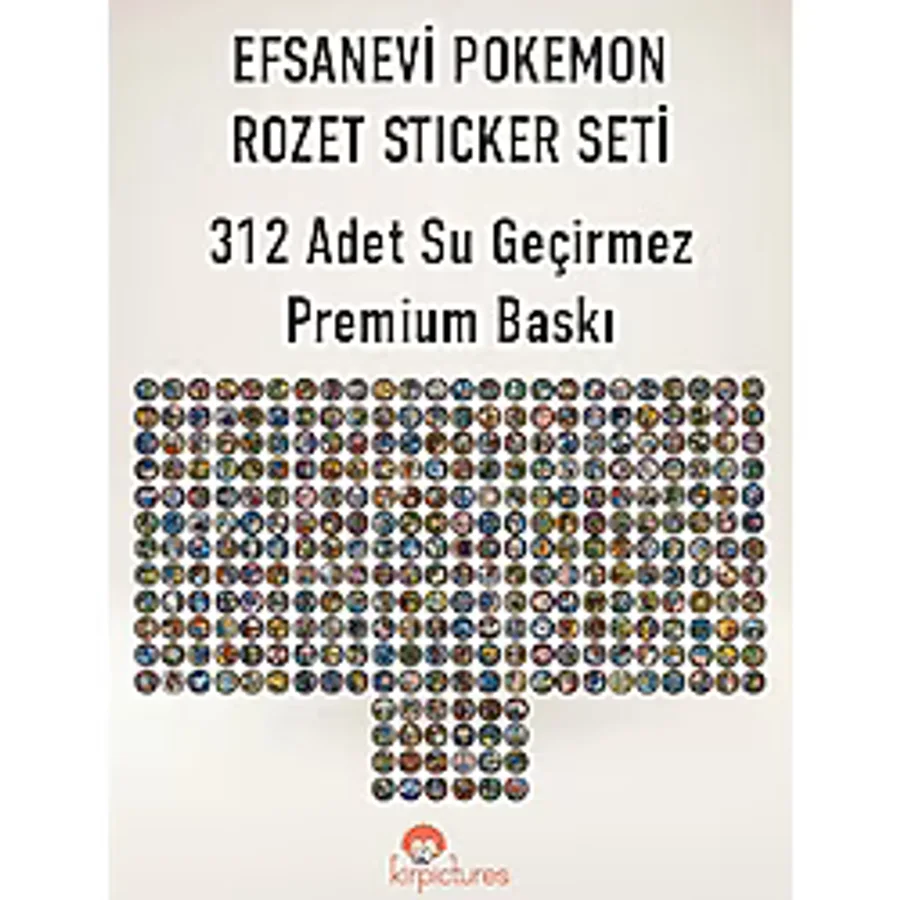 Kirpictures 312 Adet Pokemon Taso Sticker Seti - Mat Opak Su Geçirmez Dayanıklı Etiket Paketi