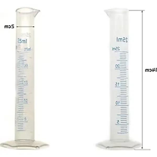 Kısa Form Mezür, Silindir Plastik, 25 ml Kapasiteli - 1 - 0
