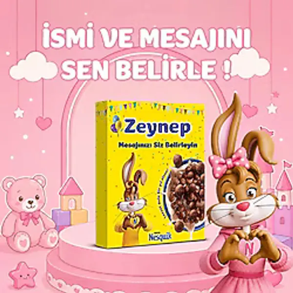 Kişiye Özel İsimli Kız Çocuk Nesquik Hediye Kutusu