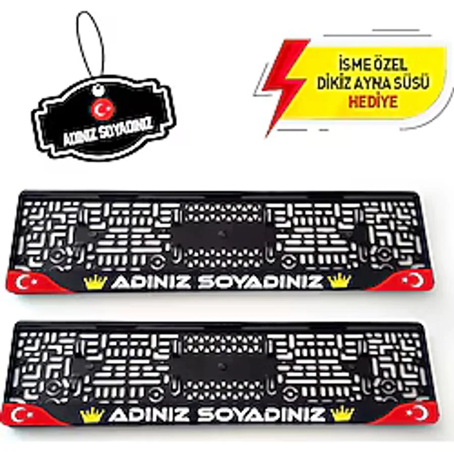 Kişiye ve İsme Özel Plakalık 2 Adet + Ayna Süsü