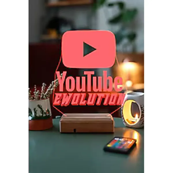 Kişiyee Özel Youtube Hediyelik Masaüstü 3D Dekoratiff Led Lamba