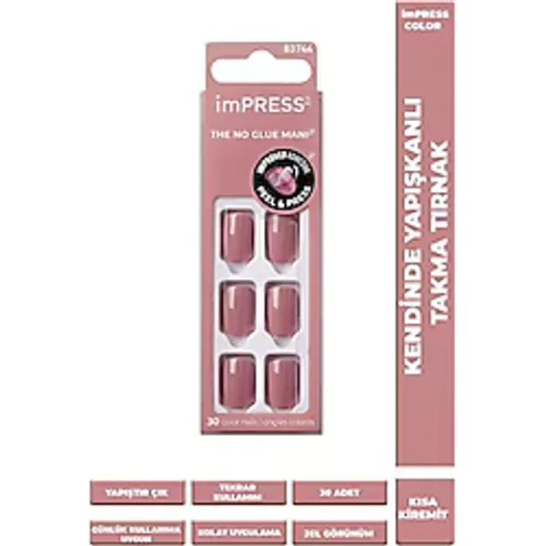 Kiss Impress Color Kendinden Yapışkanlı Takma Tırnak - Kısa- Kımc005