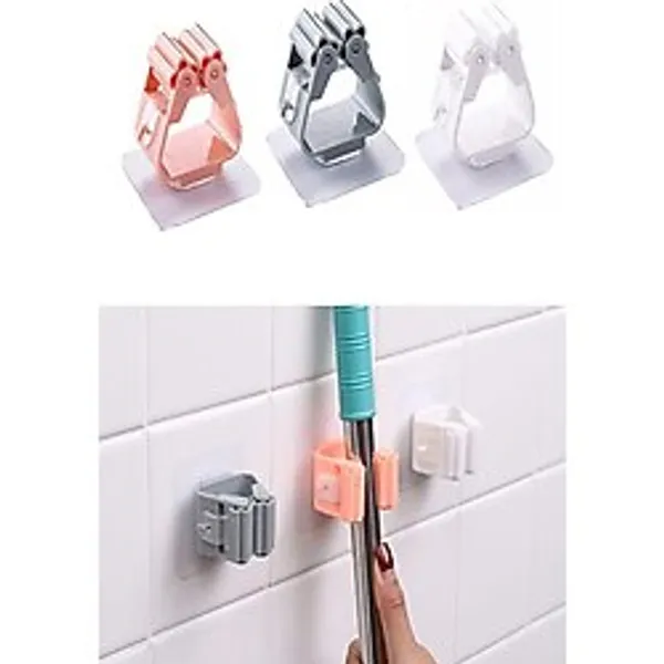 Kitchen Dream Fırça Süpürge Paspas Mop Sapı Tutucu Askı Çok Amaçlı Duvara Monte Mop Askısı 2 Adet