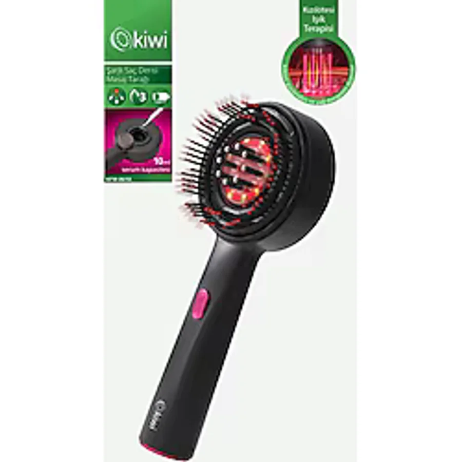 Kiwi KFM-8610 Kızılötesi Işıklı Şarjlı Saç Derisi Masaj Tarağı