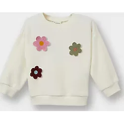 Kız Bebek Bisiklet Yaka Çiçekli Sweatshirt