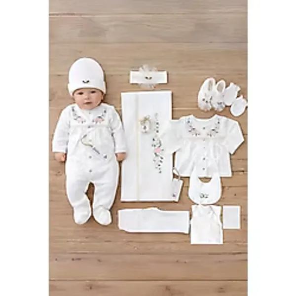 Kız Bebek Natural Lüx Organik Hastane Çıkışı Yenidoğan Seti STL4663