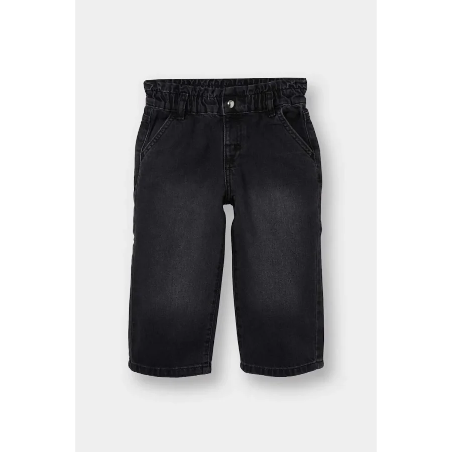 Kız Bebek Wide Leg Beli Lastikli Jean Pantolon