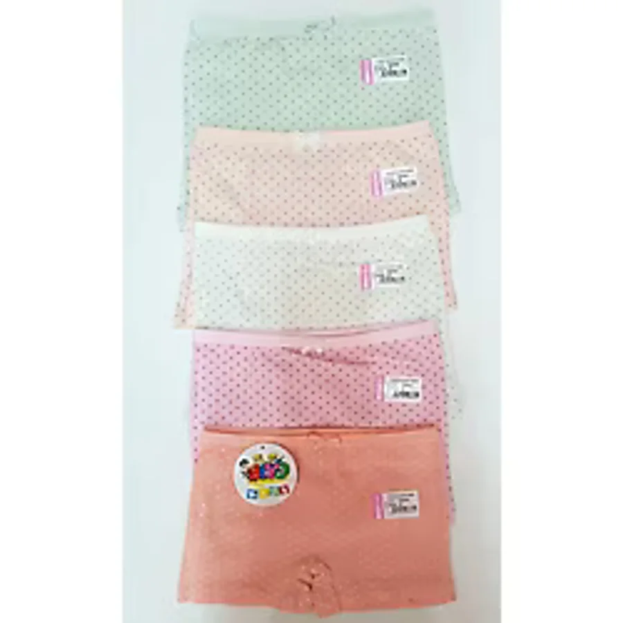 Kız Çocuk Piti Puantiye Desenli 5 Li Boxer