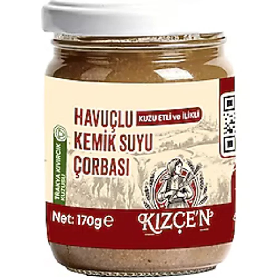 Kızçen Havuçlu Kuzu Etli ve Ilikli Kemik Suyu Çorbası (170 Gram)
