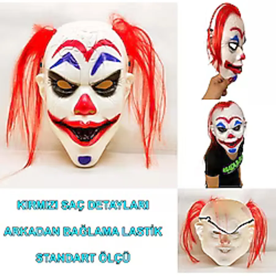 Kızıl Saçlı Joker Palyaço Maskesi