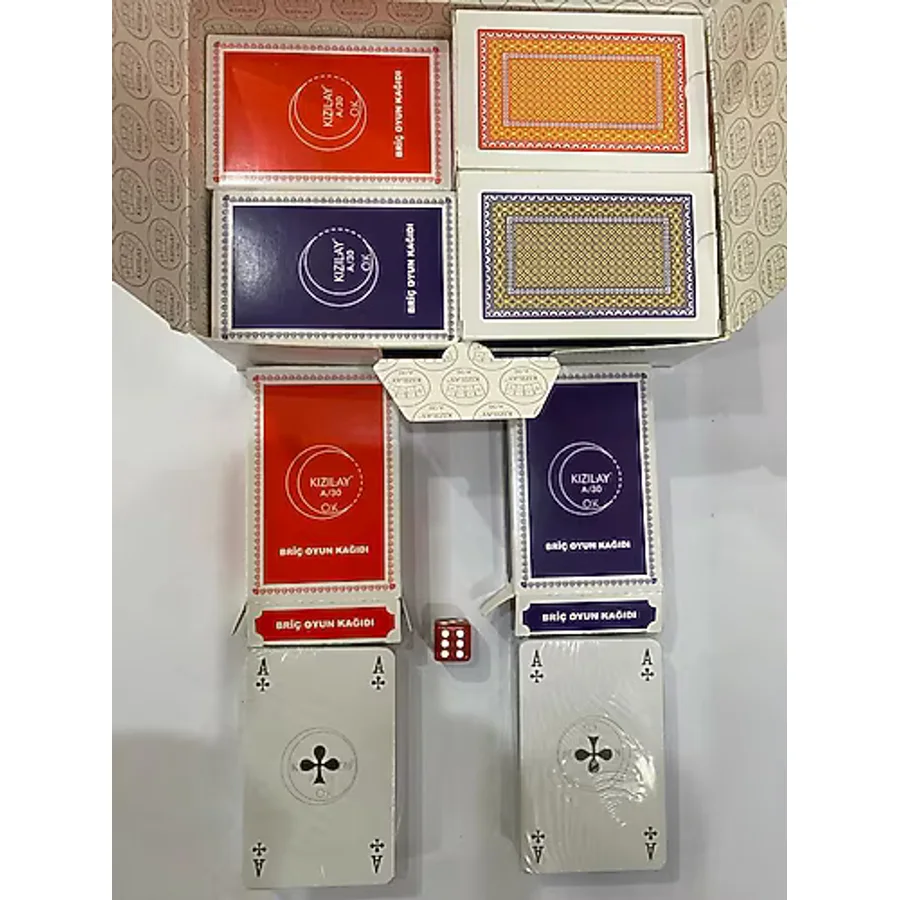 KIZILAY A/30 İSKAMBİL POKER BRİÇ PİŞTİ OYUN KAĞIDI 12 AD