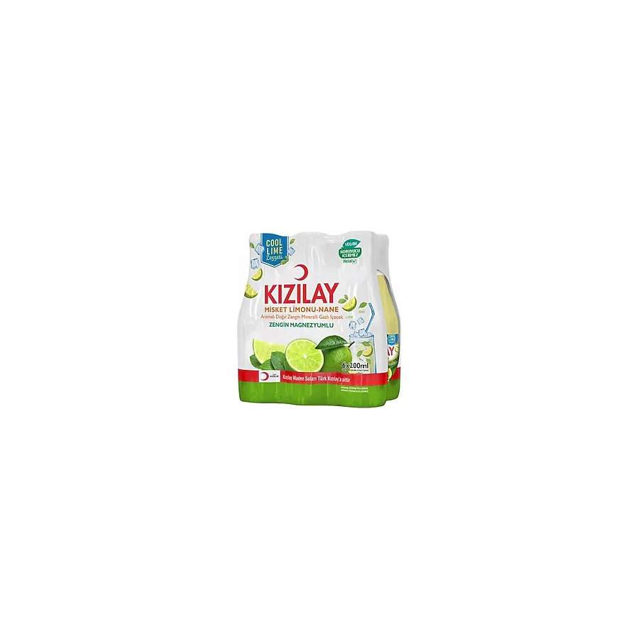 Kızılay Misket Limonlu ve Nane Aromalı Maden Suyu 6x200 ml