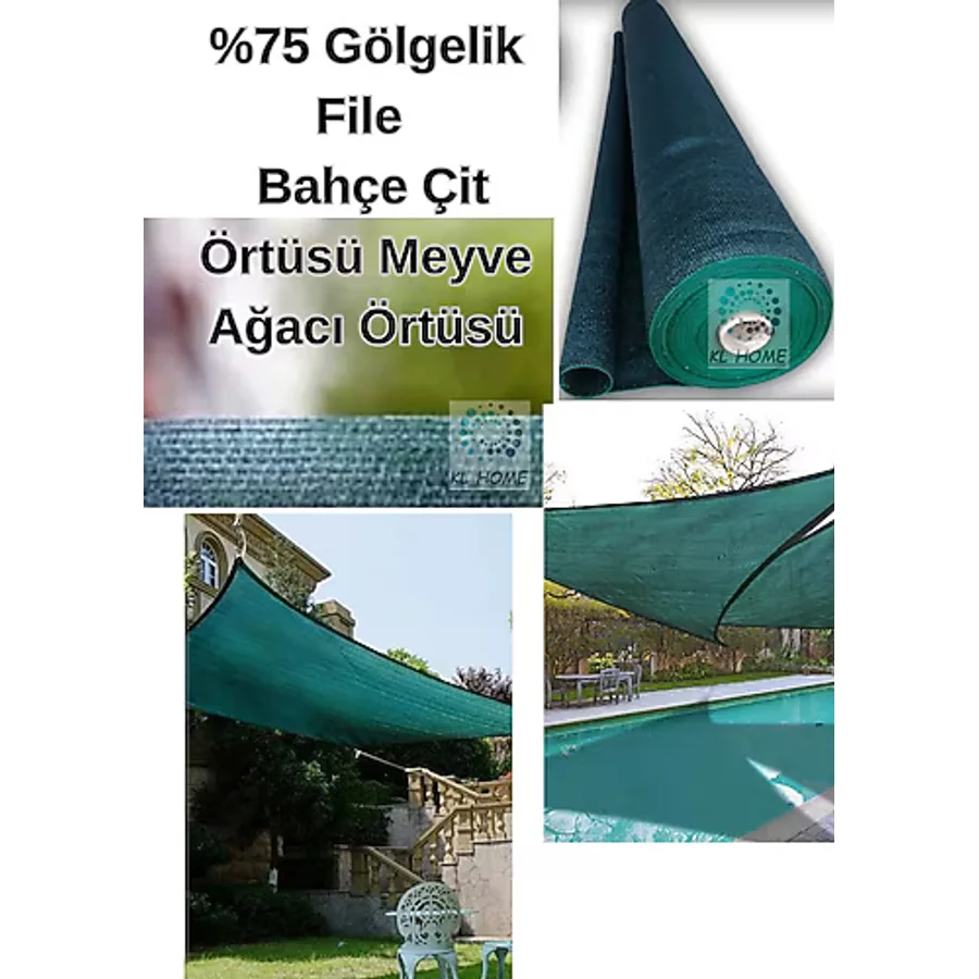 KL HOME 10metrex1mt= 10m2 Fiyatıdır -%75 Gölgelik File 1m X 5m Bahçe Çit Örtüsü Meyve Ağacı Örtüsü