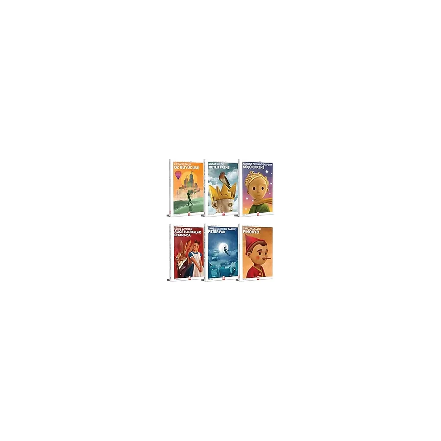 Klasik Çocuk Kitapları Seti, 6 Kitap, Oz Büyücüsü, Mutlu Prens, Küçük Prens, Alice Harikalar Diyarında, Peter Pan, Pinokyo