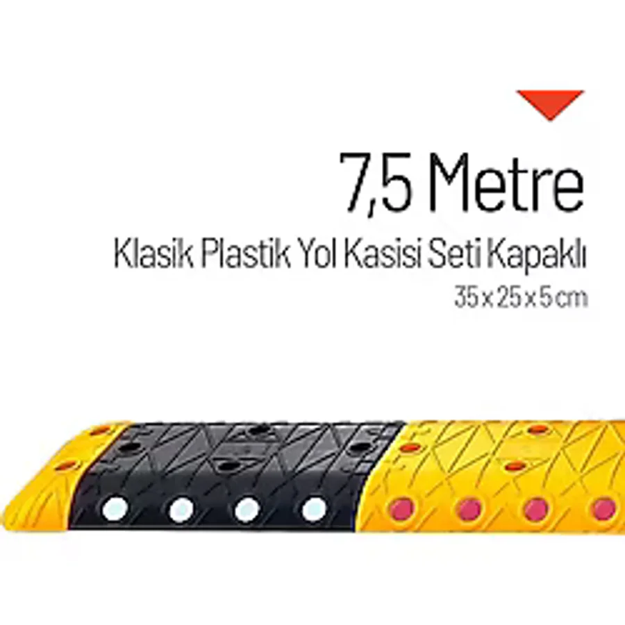 Klasik Hız Kesici Set Kapaklı Plastik, Yol Kasisi 7,5 metre