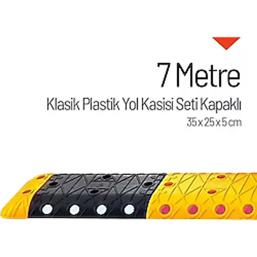 Klasik Hız Kesici Set Kapaklı Plastik, Yol Kasisi 7 Metre