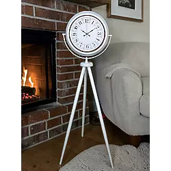 Klasik Rakamlı Beyaz Tripod Ayaklı Saat