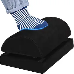 Klasse Ergonomik Visco Ayak Minderi, Oyun Koltuğu ve Ofis Koltuğu için Anti Alerjen Ayak Yastığı, Ayak Koyma Yeri Taburesi, Çok Amaçlı Rahatlatıcı Yarım Silindir İki Parça Masa Altı Ayak Desteği