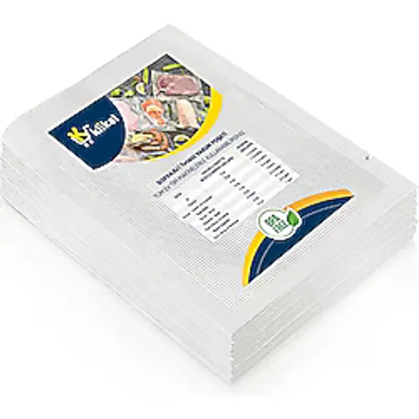 Klikal Gofrajlı Tırtıklı Çok Katmanlı Vakum Poşeti -Torbası 100 Adet - 15 x 20 CM