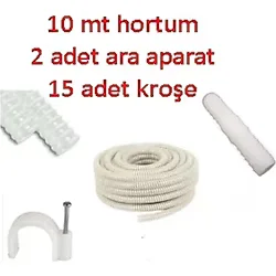 Klima Su Tahliye Hortumu 10 Metre + 2 Ek Parça + 15 Adet Kroşe