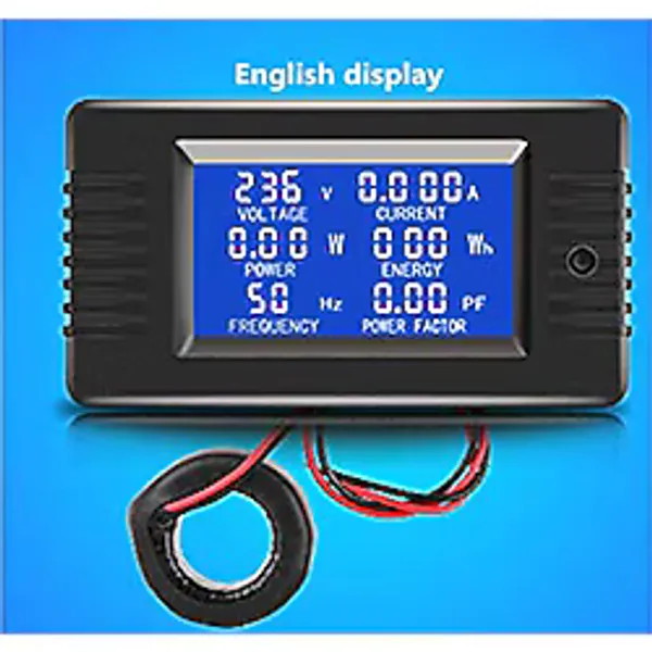 KNACRO AC 80V-260V Akım Voltaj Amperaj Güç Enerji Paneli Metre LCD Dijital Ekran Ampermetre Voltmetre Multimetre (100A (Akım Trafosu CT))