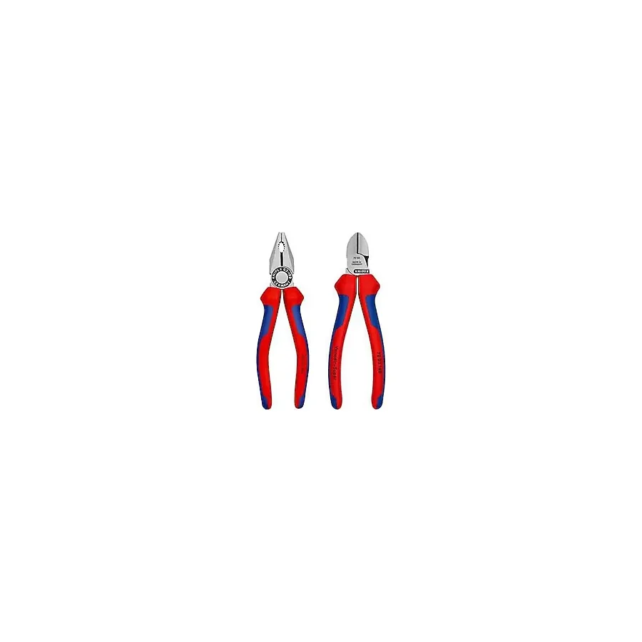 Knipex 2'li Set Kombine Pense 180 mm El Aletleri Seti 160 mm - Standart - Kırmızı - Mavi