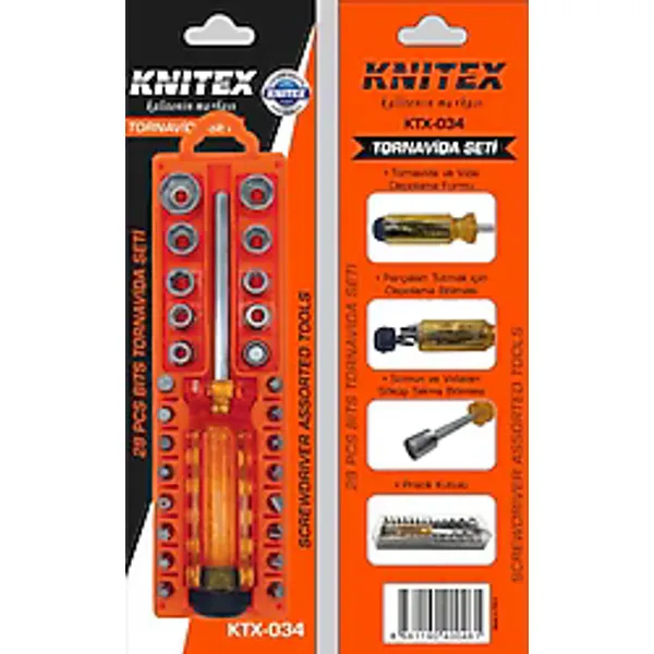 Knitex KTX-034 28 Parça Bits Uçlu Tornavida Seti