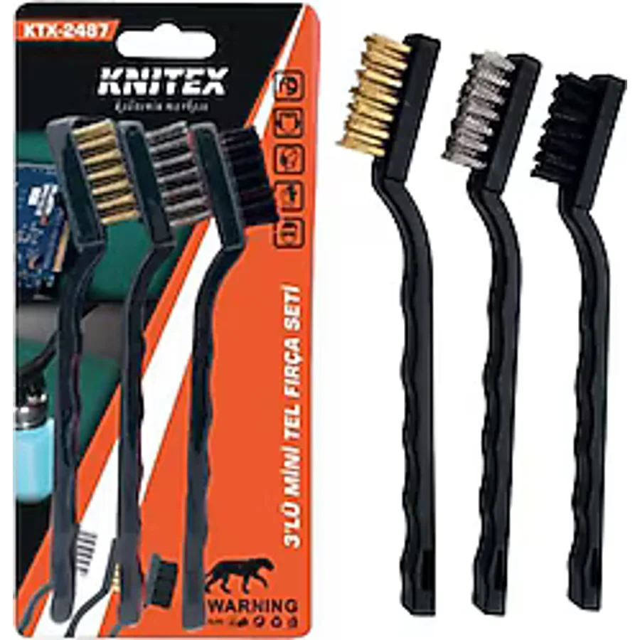 Knitex KTX-2487 3'lü Mini Tel Fırça