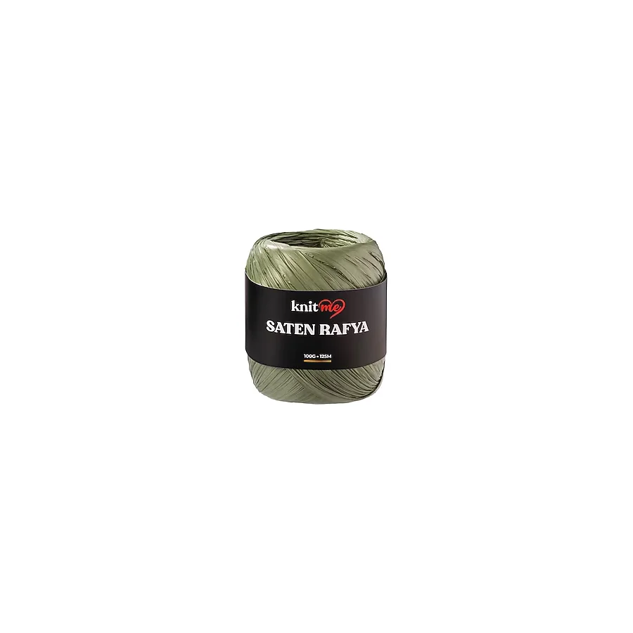 knitme Saten Rafya İp Haki 100 Gr 125 Mt