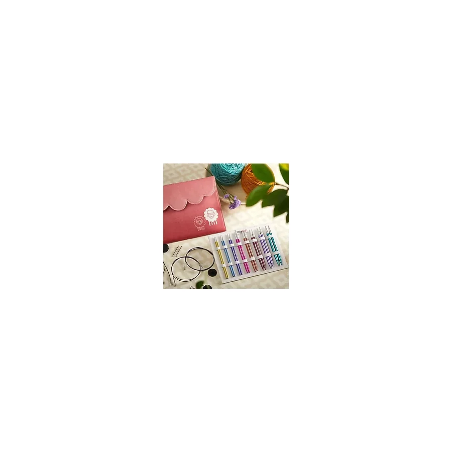 KnitPro Zing Değiştirilebilir Misinalı Deluxe Şiş Seti (13 CM)