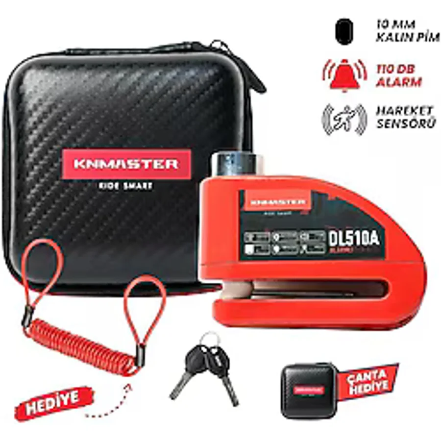Knmaster DL510A 10 mm Alarmlı Disk Kilidi