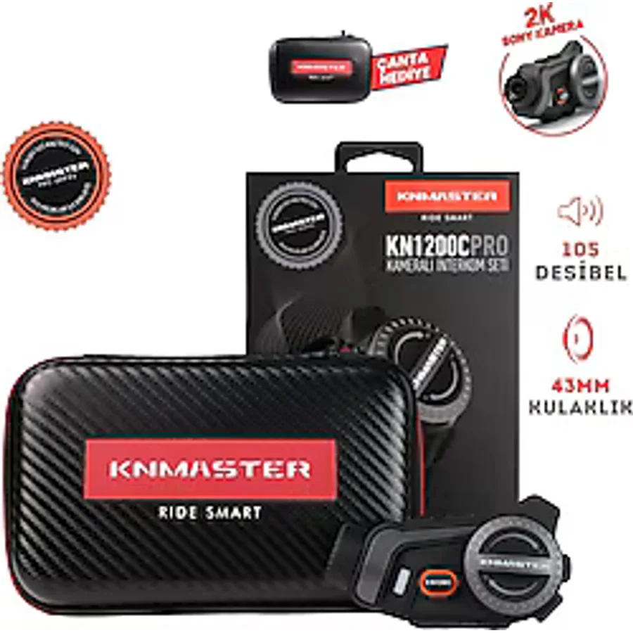Knmaster KN1200C Pro Kameralı Bluetooth Intercom