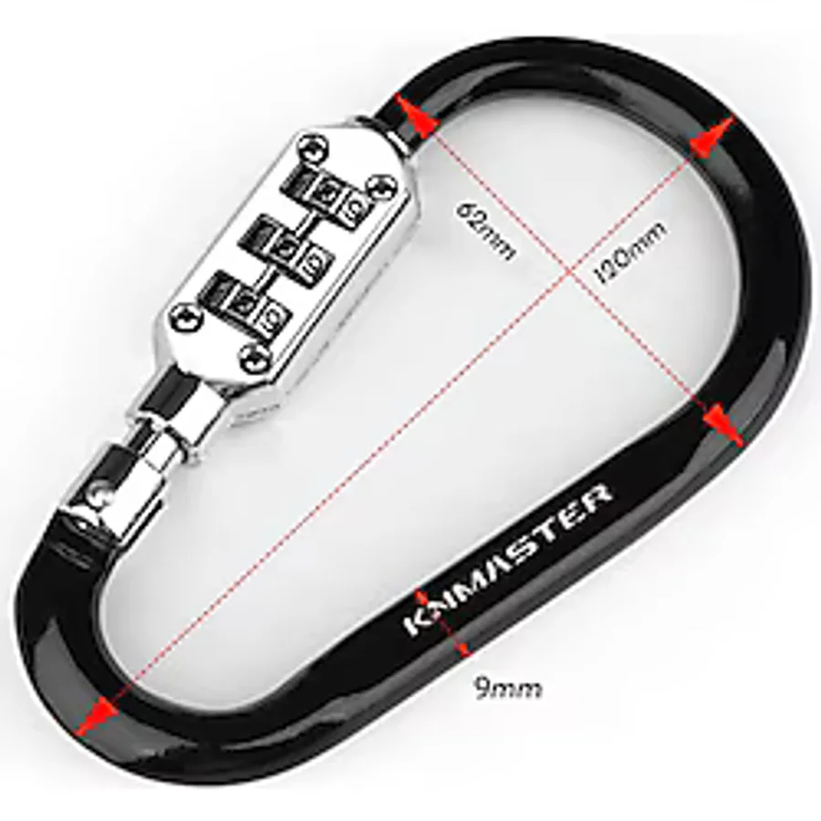Knmaster Lock 100 Şifreli Karabina Çok Amaçlı Motosiklet Kask Kilidi