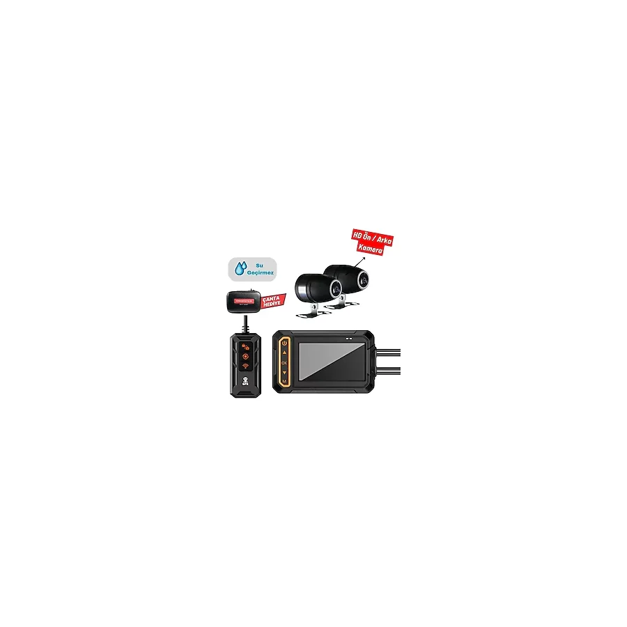 Knmaster Motocam 1000 Çift Kameralı Full HD Motosiklet DVR Sistemi