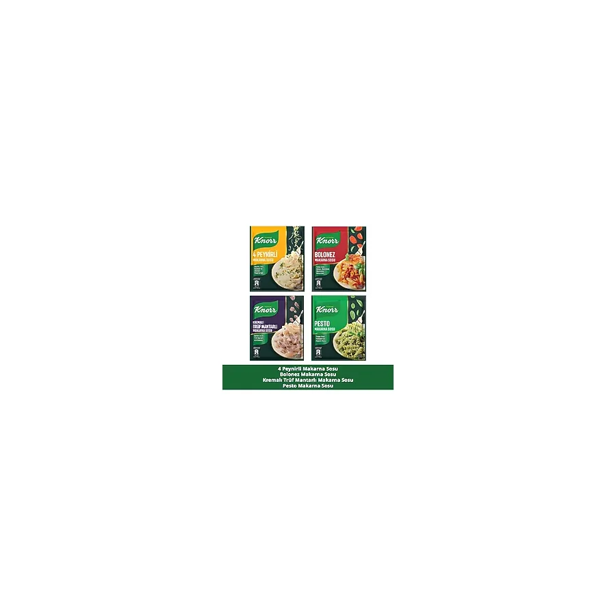 Knorr Makarna Sosu Truf Mantarlı + Pesto + Bolonez + 4 Peynirli
