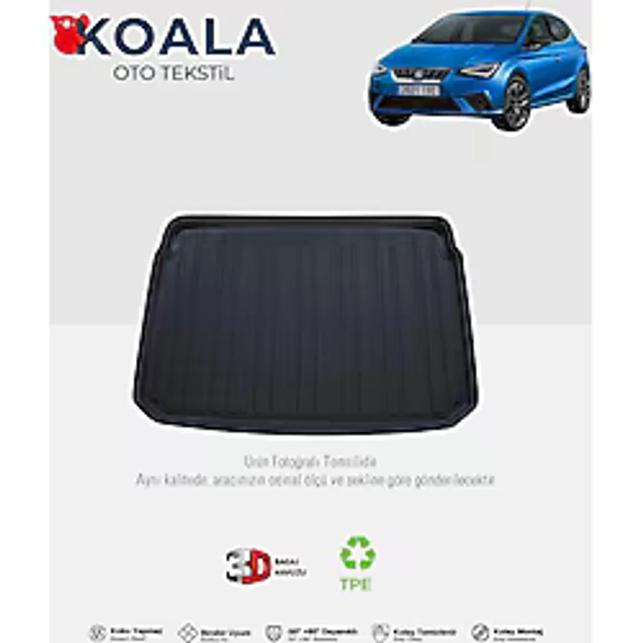 KoalaOtoTekstil Seat İbiza Hatchback (Üst Bagaj) (2022 ve Sonrası) 3d Bagaj Havuzu
