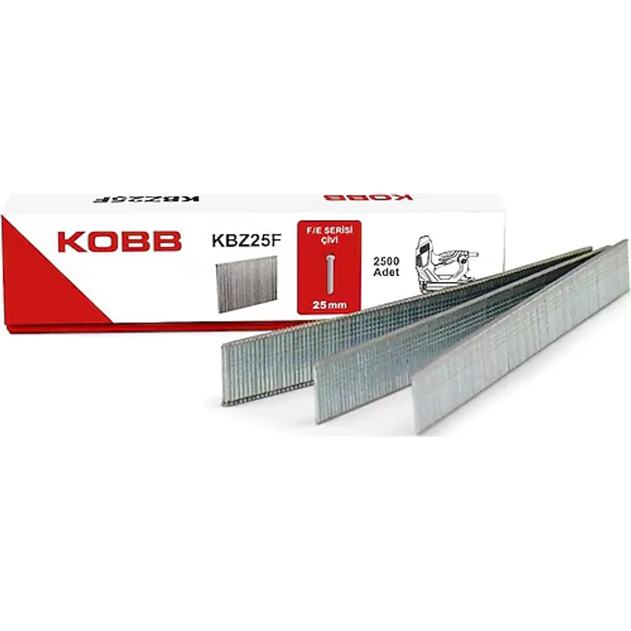 Kobb KBZ25F F/E/J/8 Serisi 25 mm 2500 Adet Kesik Başlı Çivi