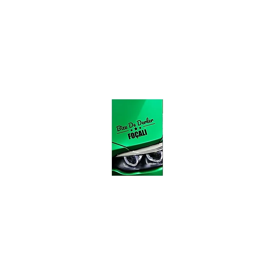 Kocamın Tasarımı İzmir Foça Klasik Siyah Sticker İzmir Bize De Derler Foçalı 40x15 cm Oto Sticker