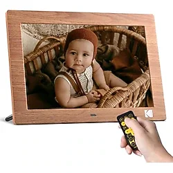 Kodak 10.1 Inc Ahsap Dijital Resim Cercevesi, Uzaktan Kumanda, Ips Ekran Hd
