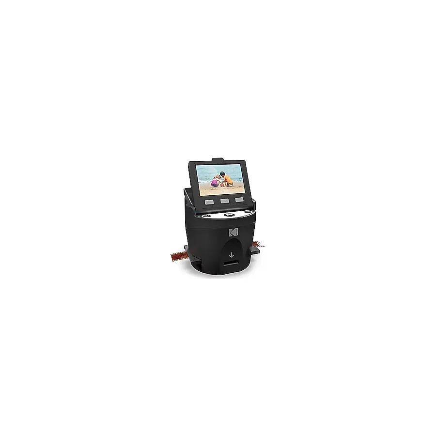 Kodak dijital film, tarayıcı, geniş, eğilebilir 3,5 inç LCD ekran ve EasyLoad filmler ile 35mm, 126, 110, Super 8 ve 8mm'yi JPEG'e dönüştürür
