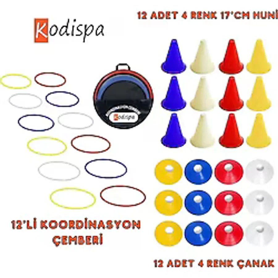 Kodispa 12'li 17'cm Hunili Antrenman Seti Çok Renkli