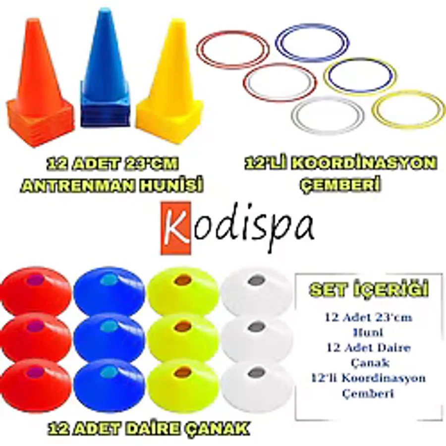 Kodispa 12'li 23'cm Hunili Koordinasyon Çemberli Antrenman Seti