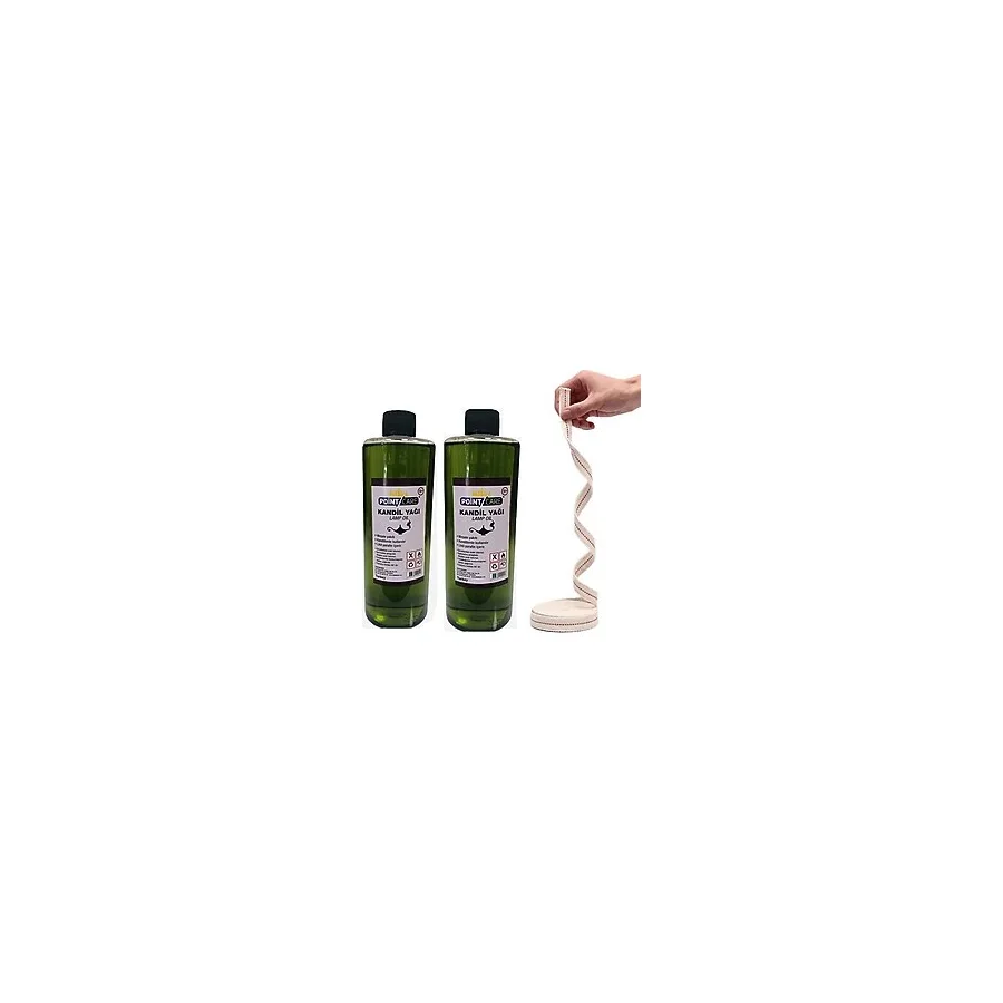 Kokusuz Iç Mekan Gaz Lambası Yağı, 2'li Set, 250 ml + Fitil, Yeşil Renk - Seçenek 1