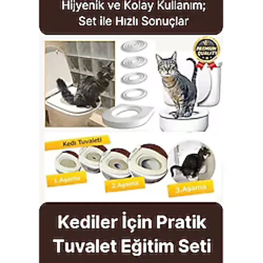 Kolay Kullanım Hijyenik Pratik Kum Kabı Yavru Yetişkin Kedi Wc Tuvalet Alıştırma Klozet Eğitim Seti