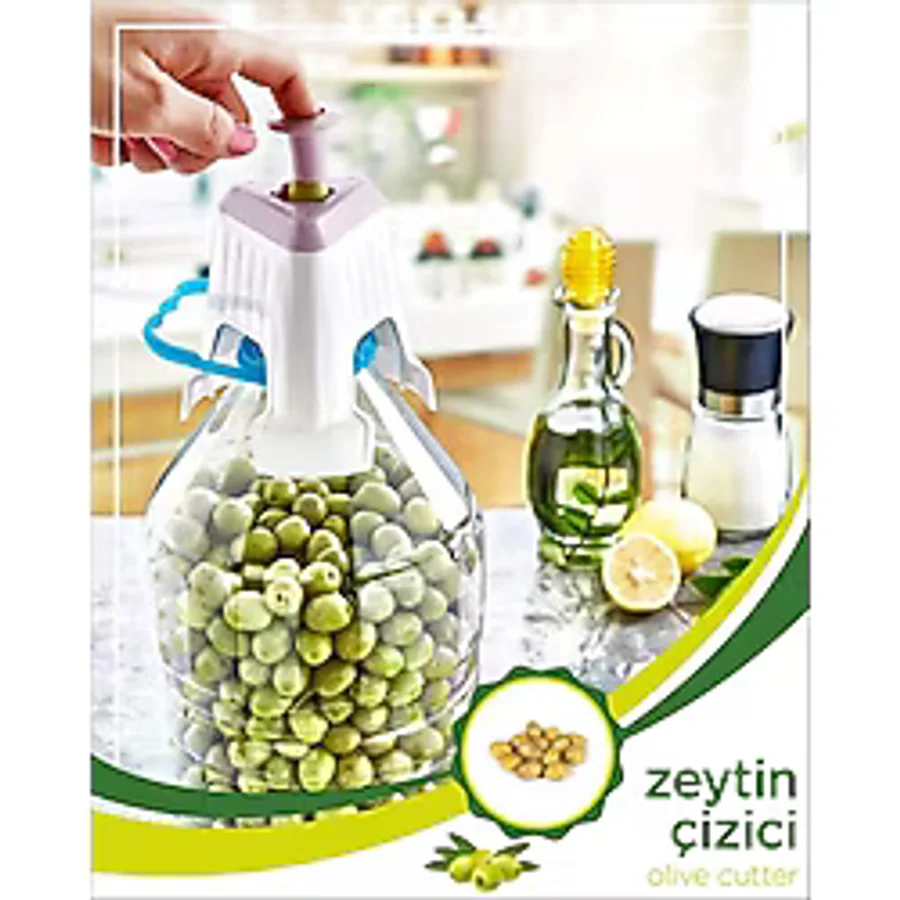 Kolay Zeytin Dilme Çizme Aparatı Pratik Kolay Zeytin Çizici Alet (4887) - 001-Renkli