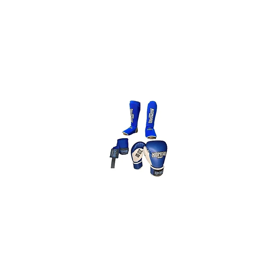 KOMODO SPORT Boks Eldiveni 10 oz/Bandaj 3,5 Metre /Elastik Kick Boks Kaval ve Ayaküstü Koruyucu Set