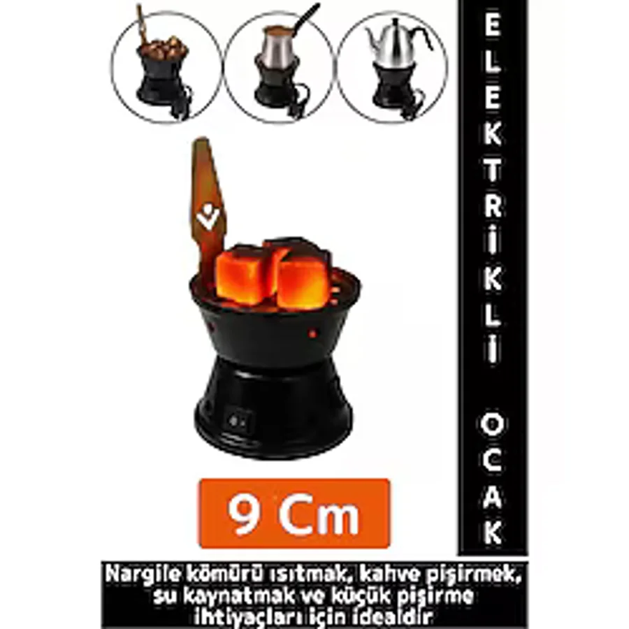 Kompakt Kamp Outdoor Nargile Kömürü Kahve Su Kaynatma Dayanıklı Gövde Elektrikli Mini Ocak 9 Cm