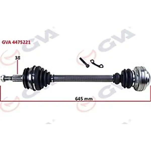 KOMPLE AKS SOL TRANSPORTER T5 1.9 TDI 03-11 645mm AXB-AXC